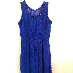 Vintage Sapphire Beaded Cocktail Dress